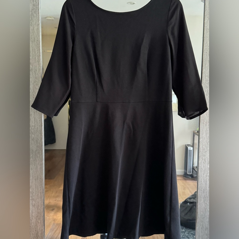 DKNY black boatneck aline dress sz10 gently worn
